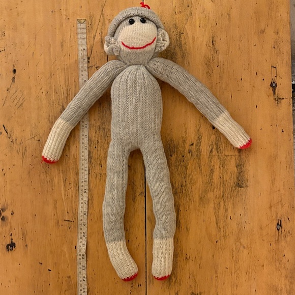 Handmade Sock Monkey Plush Toy - Picture 2 of 4